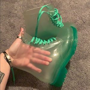 See through Rain boots